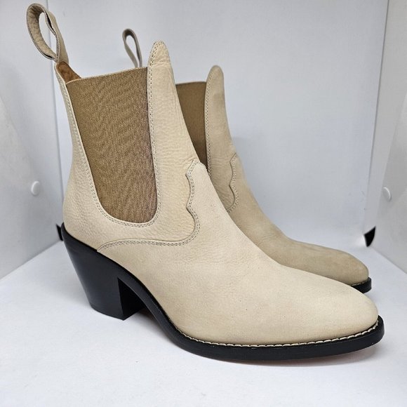 Chloe Calfskin Suede Ankle Boot Biscotti Beige Size 36 - Picture 16 of 16